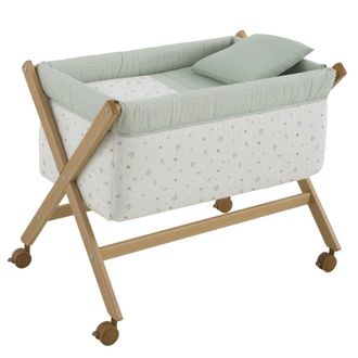 Cambrass Minicuna tijera madera verde/natural 55x87x74 cm