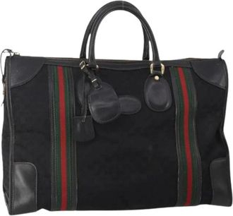 Gucci Pre-owned Weekend Bags, female, Black, Size: ONE SIZE Pre-owned GG Canvas Boston Bag