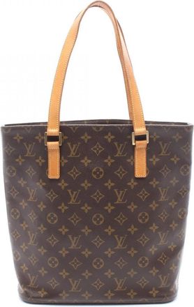 Louis Vuitton Brown Monogram Coated Canvas Leather Handbag Tote Bag (Pre-Owned)