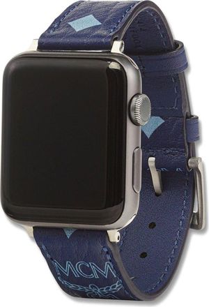 MCM Apple Watch Band in Visetos- M/L in Blue at Nordstrom