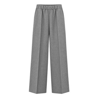 Meimeij Wijde Rechte Broek - Dames - Broeken - Grijs - Maat: S