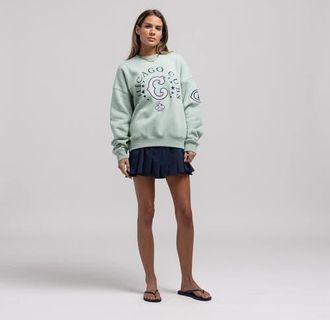 Mitchell & Ness Womens Mitchell & Ness Green Chicago Cubs Yacht Rock Sweatshirt at Nordstrom, Size Xx-Large