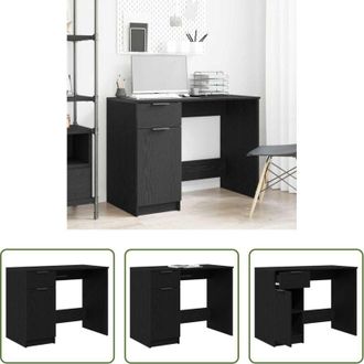 vidaXL vidaXL Scrivania con cassetto - Scrivania Rovere Nero 100 x 50 x 75 cm Legno multistrato