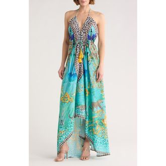Ranee&rsquo;s High-Low Halter Maxi Dress in Green at Nordstrom Rack, Size One Size Oz