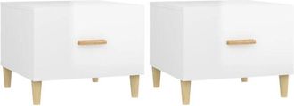 vidaXL Vidaxl - Coffee Tables 2 pcs High Gloss White 50x50x40 cm Engineered Wood