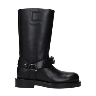 Burberry Leren laarzen met gespriemen - Dames - Schoenen - Zwart - Maat: 40 EU