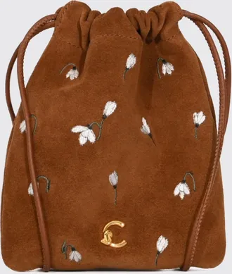 Coccinelle Portachiavi C-Me in pelle scamosciata con ricamo floreale