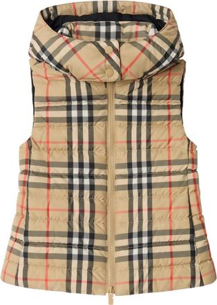 Burberry Checked Hooded Puffer Gilet