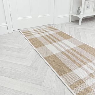 Runrug Carpet Runner Rug - Indoor/Outdoor, Reversible, 2mm - Chequered in Brown | Size: 60 cm x 330 cm