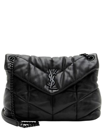 Saint Laurent Black Lambskin Monogram Puffer Loulou Medium Shoulder Bag (Authentic Pre-Loved)