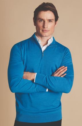 CHARLES TYRWHITT Pure Merino Zip Neck Sweater