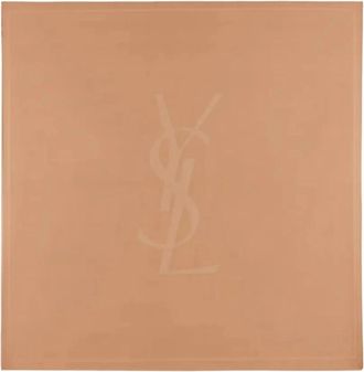 Saint Laurent Cassandre Vierkante Sjaal - Dames - Zijden sjaals - Bruin - ONE Size - Accessoires