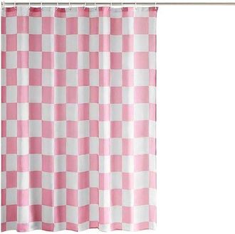 OEM Cortina De Ducha A Cuadros - Estampado Vintage A Cuadros - Lavable A M&aacute;quina - Rosa - 180 X 180 Cm