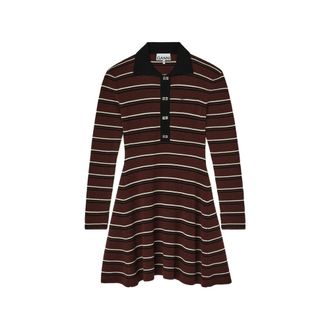 Ganni Striped Polo Mini Dress
