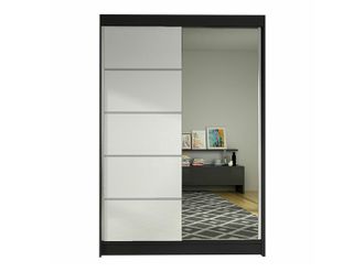 Mirjan24 Armario Closico Salvor Iii, Negro + Blanco, 200x120x58cm, Puertas De Armario: Correderas, N&uacute;mero De Estantes: 5