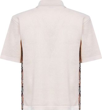 Burberry Mens Polo Shirt Cotton Mesh Beige T-shirts And Polos