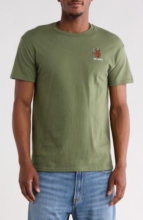 Riot Society Gone Fishing Embroidered Bear T-Shirt in Green at Nordstrom Rack, Size Xx-Large