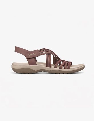 Skechers Womens Skechers REGGAE SLIM - SUNNYSIDE 2.0 Womens Cross Strap Sandals Mauve/Pink - Size: 4.5