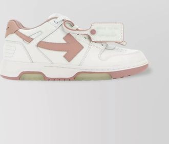Off-white leather low-top sneakers