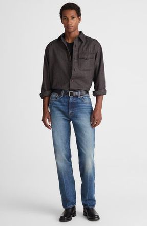 Madewell Cotton Herringbone Work Shirt in Gray at Nordstrom, Size Xx-Large