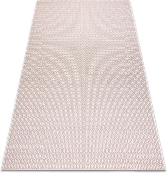 RugsX Rugsx - Alfombra De Cuerda Sisal Flat 48603/526 Ojetes Crema/rosa Pink 200x290 Cm