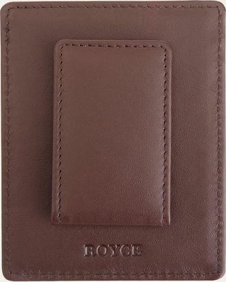 Royce Leather Monogrammed Leather Magnetic Money Clip Wallet
