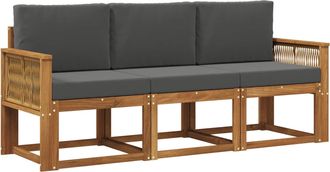 vidaXL Conjunto De Sof&aacute;s De Exterior 3 Uds. Natural Y Antracita Vidaxl