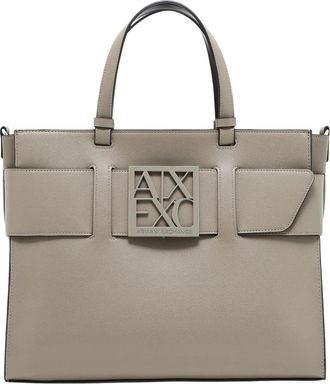 A|X Armani Exchange Bruine Tote Tas met Aangepast Logo - Dames - Shoppers - Bruin - ONE Size - Tassen