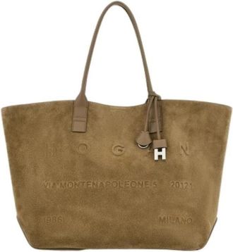 Hogan Address Medium Shopping Bag - Dames - Shoppers - Beige - ONE Size - Leer - Tassen
