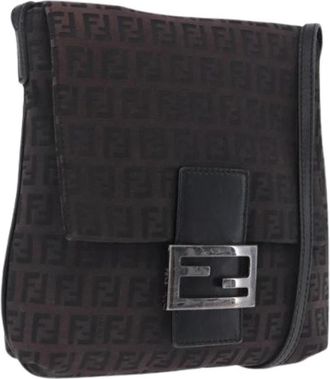 Fendi Pre-owned Vintage Zucchino Shoulder Bag - Dames - Vintage Schoudertas - Zwart - ONE Size - Leer - Vintage