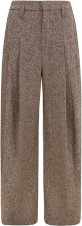 Brunello Cucinelli Brown Relaxed Pleated Pants