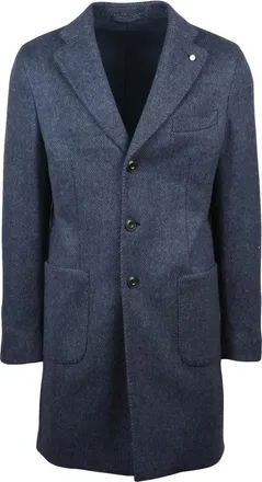 Luigi Bianchi Mantova Jassen, Heren, Blauw, M, Wol, Cappotto