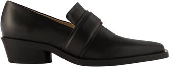 Proenza Schouler Womens Bronco Leather Loafers With Heel Strap In Black