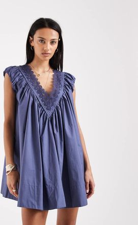 Free People Sundazed - Vestito grembiule corto color blu notte