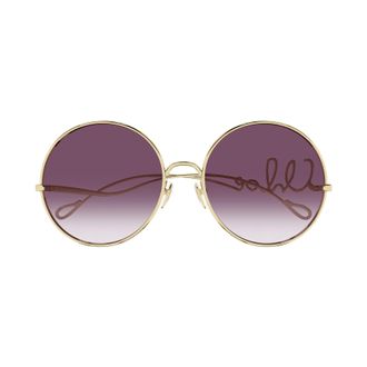 Chlo&eacute; Ch0329s Gradient Purple Tint Round Sunglasses