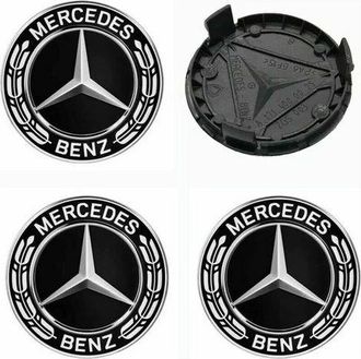 OEM Green Mobility-4 Pi&egrave;ces Cache Moyeux Compatible With Mercedes Benz 75mm Cache De Roue Centrale Abs Accessoires De Voiture