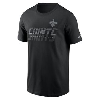 Nike New Orleans Saints Sideline Team Issue Nike Mens Dri-FIT NFL T-Shirt in Black | 02ET00A7W-TF9