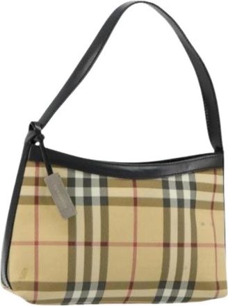 Burberry Pre-owned Vintage Schoudertas - Dames - Vintage Schoudertas - Beige - ONE Size - Leer - Vintage