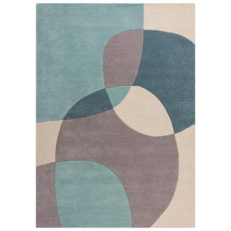 Flair Rugs Alfombra de lana azul, gris y beige 120x170cm