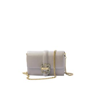 Just Cavalli Cross Body Bags, female, Gray, Size: ONE SIZE Iconic Snakes Portafoglio Compatto Con Catena