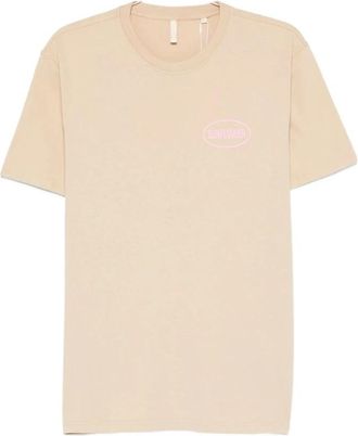 Sunflower Beige Bloemen T-shirt Easy Hours - Heren - T-shirts - Beige - XL - Tops