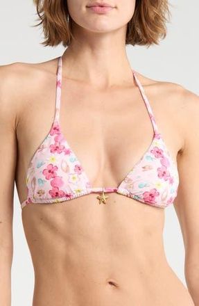 Dippin' Daisy's Swimwear Palm Triangle Bikini Top in Pink Oasis at Nordstrom Rack, Size Medium