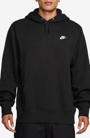 Nike Club Fleece Pullover Hoodie in Black/White at Nordstrom Rack, Size X-Large