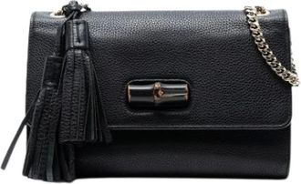 Gucci Pre-owned Shoulder Bags, female, Black, Size: ONE SIZE Pre-owned Leather Crossbody Bag