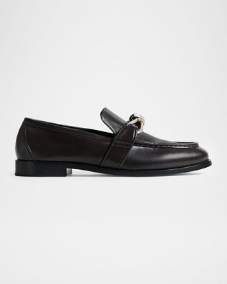 Bottega Veneta Men & apos;s Astaire Metallic Knot Napa Loafers