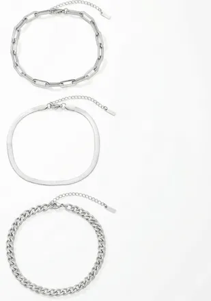 Pompeii3 Cinthia Anklet 3 Piece Set Silver Plated 9 with 2 Extender