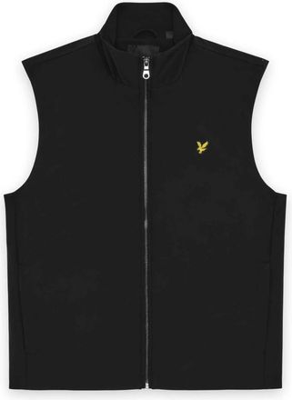 Lyle & Scott Mesh Back Softshell Funnel Neck Gilet - Heren - Bodywarmers - Zwart - M - Polyester - Jassen