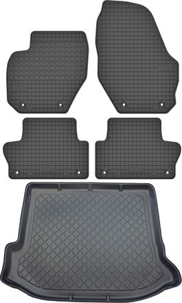 OEM Juego De Alfombrillas De Goma Para Coche Y Maletero Para Volvo V60 I Sport Combi / V60 I Cross Country Kombi (10.2010-01.2018)