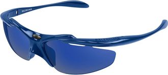 Balenciaga BB0464S Asian Fit 004 Mens Sunglasses Blue Size 72