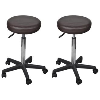 vidaXL Vidaxl - Sgabelli Da Ufficio 2 Pz Marroni 35,5x84 Cm In Similpelle